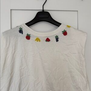 Farm Rio Fruit Embroidered Crewneck Tee